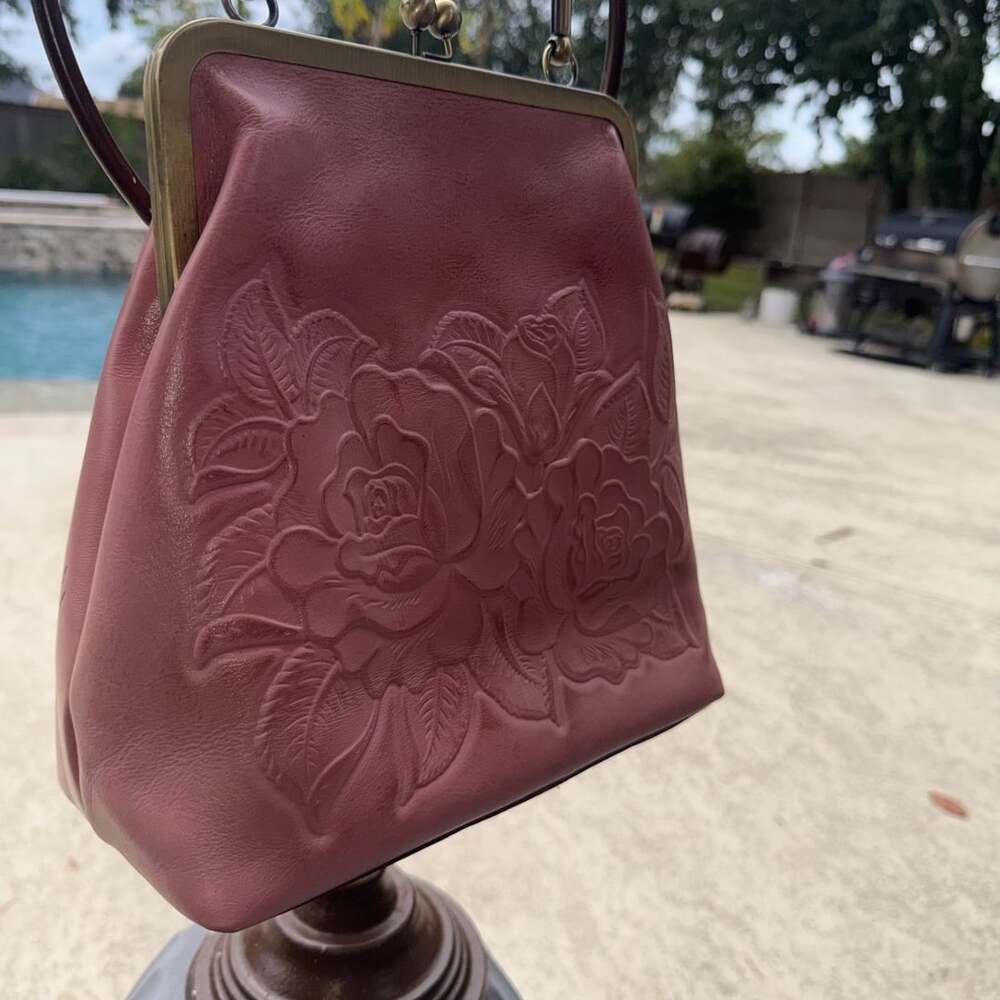 Patricia Nash Pink Rose Embossed Leather Purse Handbag #26V1026 - Picture 15 of 16
